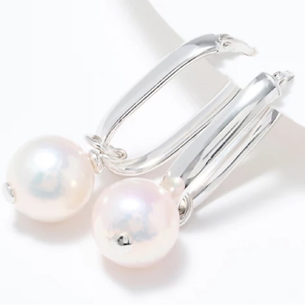 Honora Convertible Hoop Earrings w/ Cultured Pearl, Sterling